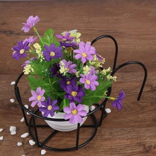 12*9*7.5cm Hanging Plant Iron Racks Balcony Round Flower Pot Rack Railing Fence Outdoor Garden Supplies Home Decoration 1PC