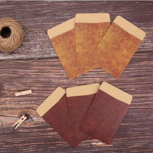 200pcs 10x8cm Retro Style Brown Kraft Paper Envelope Postcard Invitation Letter Paper Bag Vintage Air Mail Gift Envelope