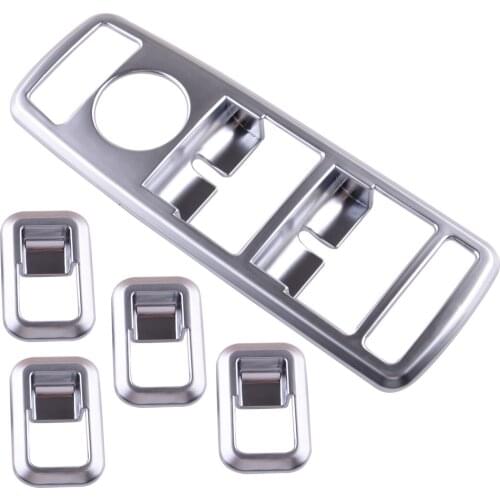 5pcs/Set Car Chrome Window Lift Switch Button Cover Trim Fit for Benz A B C E GLE GLA CLA GLK ML Class Accessories