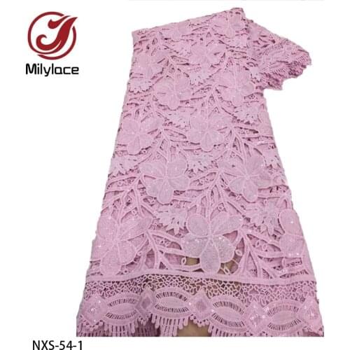 African Cord Lace Water Soluble Fabric High Quality Embroidery Nigerian Guipure Laces Fabrics 5 Yards/pcs for Sewing NXS-54