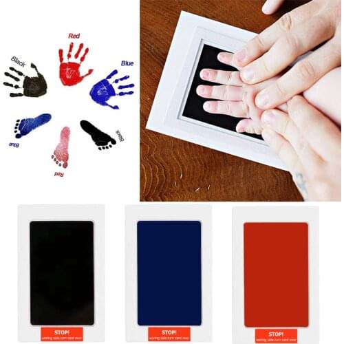 Safe Non-toxic Newborn Baby Footprints Handprint No Touch Skin Inkless Ink Pads Kits Hand Foot Print Keepsake Baby Gift Decor