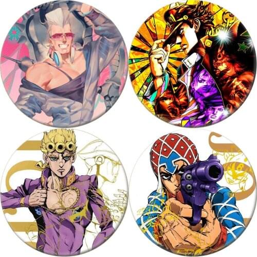 Hot Anime Jojo 'S Bizarre Adventure Icon 58mm Brooch Pins Breastpin Badge Cartoon Jewelry Handbag Schoolbag Hat Accessories