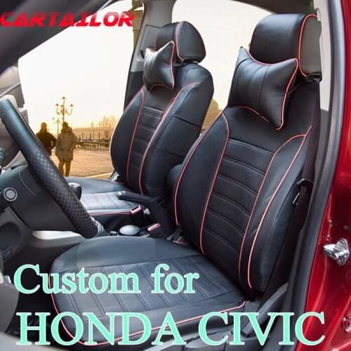 CARTAILOR automobiles seat cover for Honda civic car seat covers Luxury PU leather seats cover set accessories car styling cover