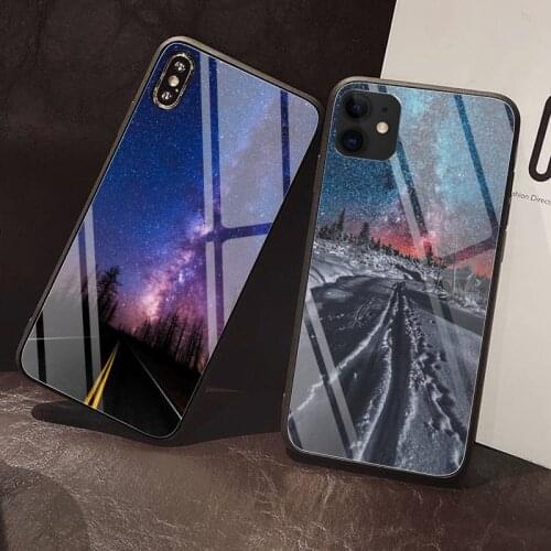 Night snow scenery Phone Case Tempered Glass For iPhone 12 Pro Max Mini 11 Pro XR XS MAX 8 X 7 6S 6 Plus SE 2020 case