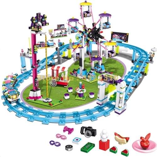 Amusement park roller coaster girl 4 building block Toy