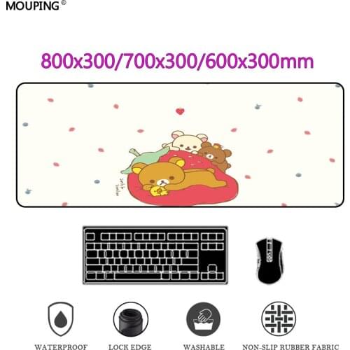 Kawaii Bear Gaming Accessories Desktop Xl Mouse Pad Big Player Soft Keyboard Big Mousepad Computer Deskmat Non-slip DropShipping