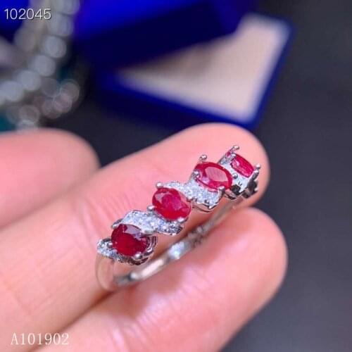 KJJEAXCMY boutique jewelry 925 sterling silver inlaid natural ruby female luxury ring support test