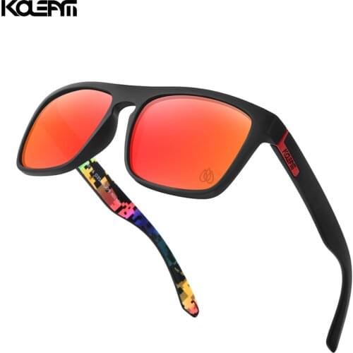 KDEAM LUXURY Mirrored Polarized Sunglasses Men Square TR90 Frame 100% UV Protection Women Sun Glasses With Case KD1006-C13