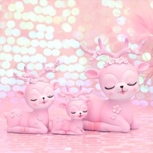 Cute Cartoon Animal Deer Shaped Printed Resin Piggy Bank Coin Money Boxes Creative Saving Pot Home Decor Ornament Kids Toy Gift