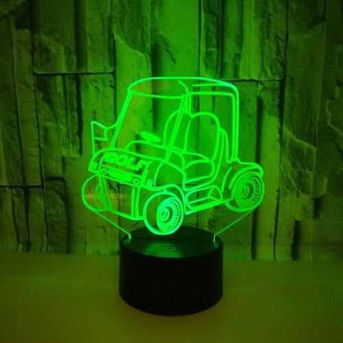 Colorful 3d Table Lamps For Living Room Golf Car 3d Nightlight Touch Remote Control Gift Christmas decorative Desk Lamp