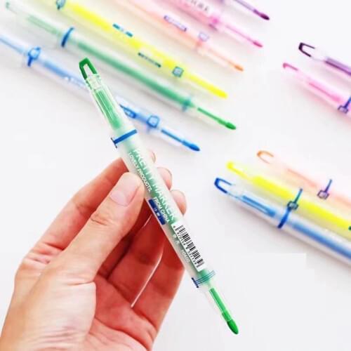 6 color highlighter pens Fluorescent liquid Pretty marker pen Stationery office School supplies rotulador fluorescente F857