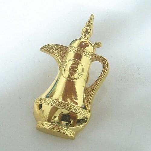 OEM metal teapot badge pin from hardware factory custom metal badges