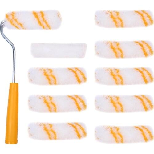 4'' Mini 10 Pcs Painting Brush Roller Wall Decoration Roller Home Painting Brush House Decoration Painting Wall Paint Brush