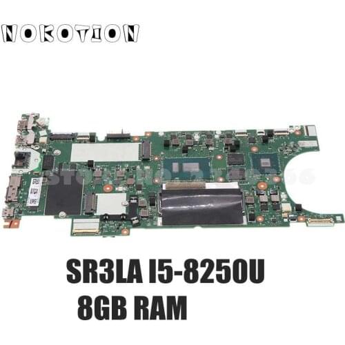 NOKOTION 02HL816 02HL817 02HL818 02HL819 NM-B471 For Lenovo ThinkPad T480S Laptop Motherboard SR3LA I5-8250U CPU 8G RAM MX150 2G