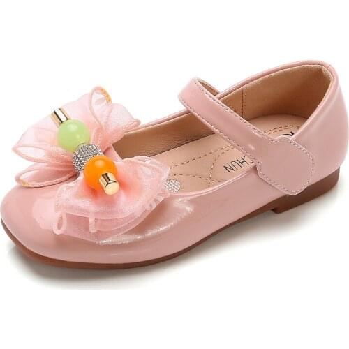 2020 Spring And Autumn New Girls Female Baby Cute Sweet Princess Shoes Bow Leather Shoes Baby Shoes 6-12 Years