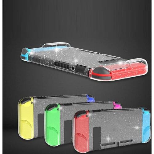 Clear Glitter Hard Case Protective Cover Bling Shell for Nintend Switch NS Joy-Con Controller Crystal Transparent Full Protector