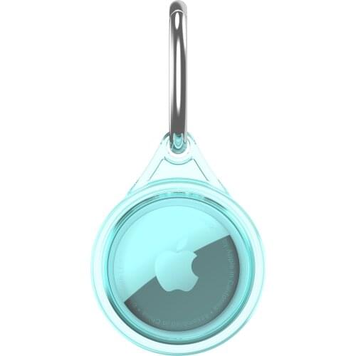 360 Full Cover Anti-lost Transparent TPU Protective Case for Apple Airtags Locator Tracker Device with Keychain Protect Sleeve