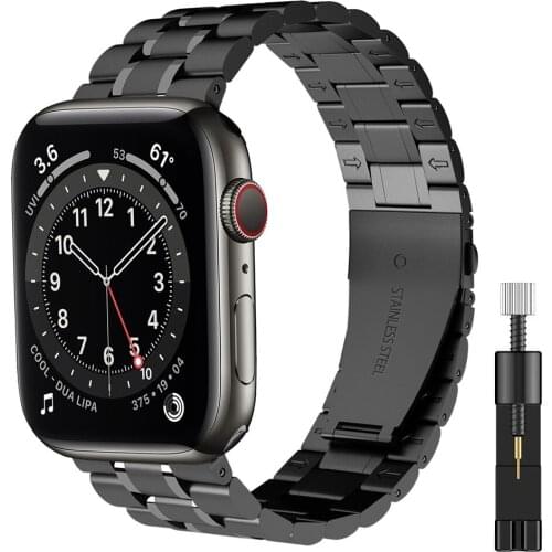 Watchband for apple watch se band series 6 5 4 44mm 40mm Solid Stainless Steel Meta strap for iwatch 3 bracelet 42mm 38mm correa