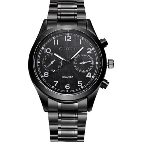 OUKESHI Men Luxury Brand Fashion Men Watch Clock Stainless Steel Business Men Quartz Watch Simple Personality Relogio Masculino