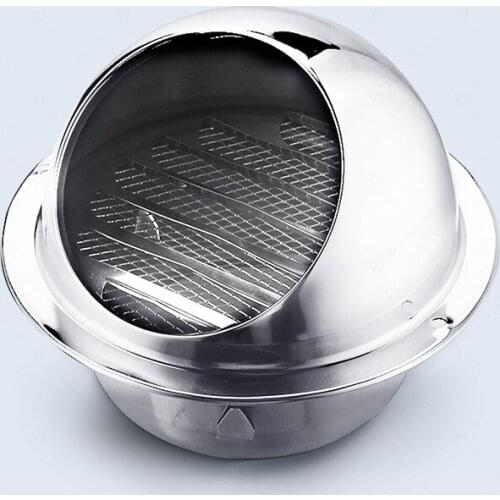Spherical exterior wall insect-proof and rain-proof fresh air outlet kitchen duct smoke exhaust vent 304 stainless steel hood