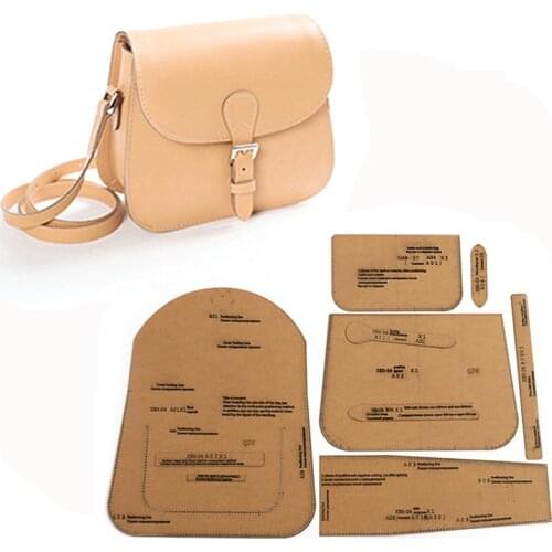 1Set DIY Kraft Paper Template New British Saddle Bag Crossbody Bag Leather Craft Pattern DIY Stencil Sewing Pattern 28cm*20cm