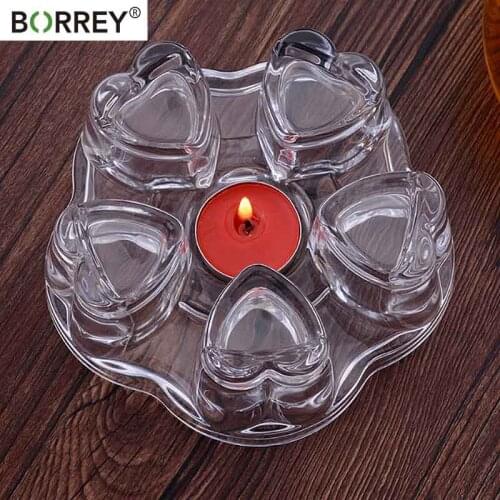 BORREY Glass Teapot Holder Base Warming Tea Stand Insulation Base Teapot Stove Insulation Tea Coffee Warmer Candle Holder Base