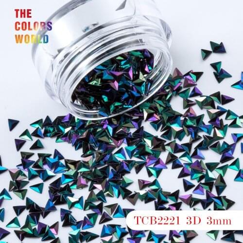 TCT-047 Triangle Shape 3D Effect Colorful Glitter 3MM Size For Nail Glitter Nail Art Decoration Makeup Facepaint DIY Decoration