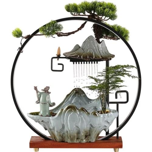 TT Flowing Water Lucky Fortune Decoration Home Creative Fountain Living Room Office Desk Surface Panel Moving into the New House