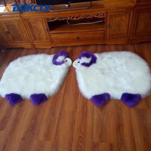 Creative Floor Carpet Sheepskin Hairy Lamb Shape Couch Chair Seat Pads Living Room Bedroom Entrance Floor Mat Accept Custom Size