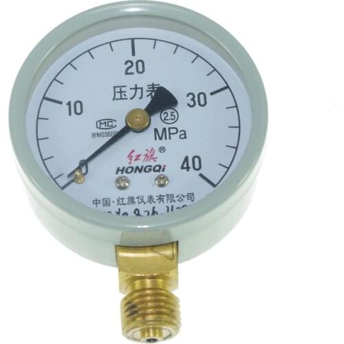 Water Oil Hydraulic Air Pressure Gauge Universal Gauge M14*1.5 60mm Dia 0-40Mpa