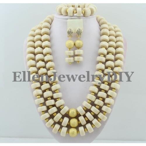 Gorgeous Nigerian wedding Beads Jewery Set African Coral Beads Jewelry Set 2017 New Best Selling beaded necklace set W8488