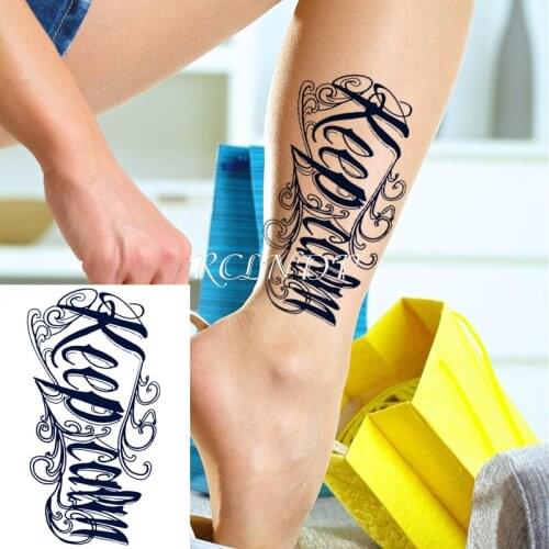 Waterproof Temporary Juice ink Tattoo Sticker English Sentence " Keep Clam" Fruit Gel Long lasting tatto Art for Men Women