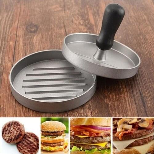 High Quality Round Shape Hamburger Handheld Press Aluminum Alloy Meat Beef Grill Burger Maker Mold Heat Resistant Kitchen Tools
