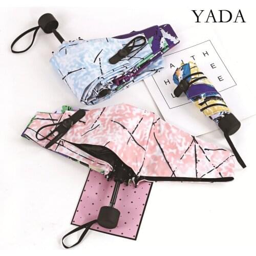 YADA 2021 INS NEW Ultralight Mini Branch Umbrellas Rain UV Five Folding Clear Umbrellas For Women Windproof Umbrella YS200167