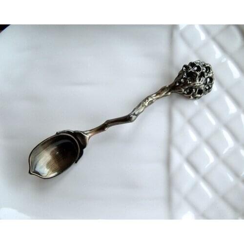 Zakka groceries home European classic retro bronze cafe coffee spoon dessert applicable