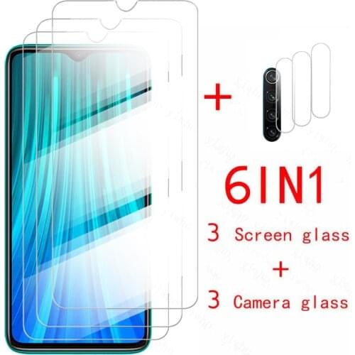6in1 glass for xiaomi redmi note 8pro camera protection glass on redmy redme note8 2021 8t 8 t 9 9s 9pro 10 10pro tempered glass