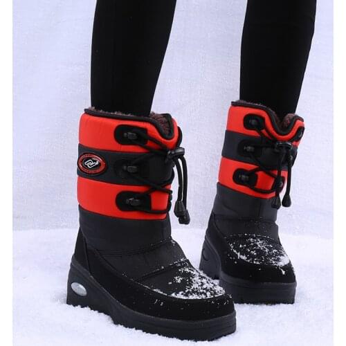 2020 new outdoor non-slip wear-resistant middle tube plus cotton thickening ladies outdoor snow boots warm cotton shoes women