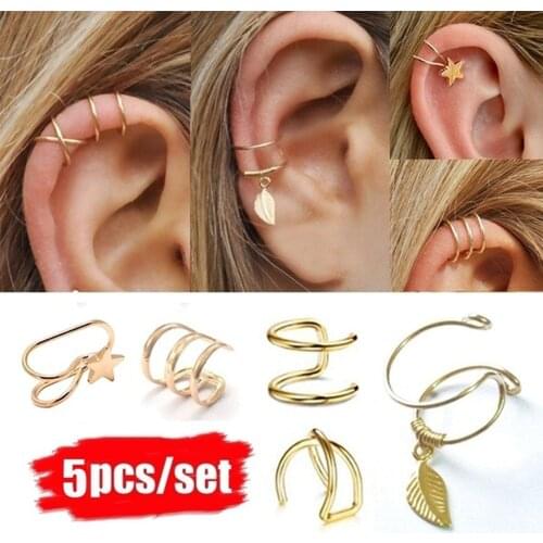 Ear Cuff Clip On Earrings Korean Style Little Star Non Piercing Clip Cartilage Earring Women Fashion Jewelry Gift Simple Design