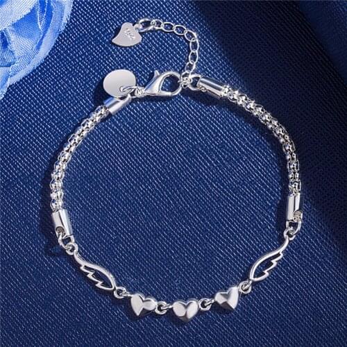 925 sterling silver romantic heart Love Bracelet for woman elegant Luxury fashion jewelry Wedding party Holiday gifts