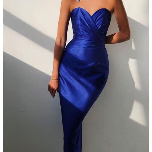 Long Ankle Length Prom Dress 2021 In Stock High Quality Sexy Backless Split Women Strapless Formal For Wedding Fairy For Bridal