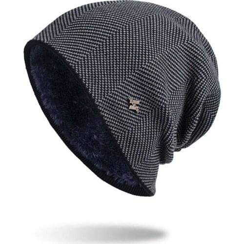 Coral Fleece Winter Hat Beanies Mens Hat Scarf Warm Breathable Wool Knitted Hat For Boys Letter Double Layers Cap Gorro