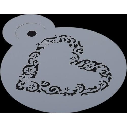 3PCS/SET Heart Fondant Cake Stencil Cappuccino Cupcake Decoration