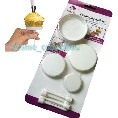 4Pcs/set Cake Cupcake Stands DIY Icing Cream Flower Nails Set Pastry Buttercream Decorating Tool