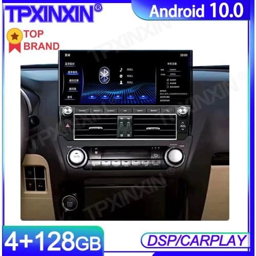 4G+128GB Android 10 For Toyota PRADO 2014-2017 Car Multimedia Player Tesla Stereo Audio Autoradio GPS Navi Head Unit Carplay