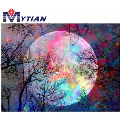 5D Diamond Embroidery Scenic Moon Cross Stitch Diamond Painting Branch Full Square&Round Drill Mosaic Rhinestone Painting Decor