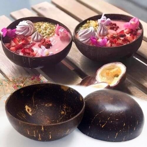 Coconut Bowl Spoon Creative Coconut Shell Fruit Salad Noodle Bowl Wooden Bowl Tableware Restaurant Kitchen Tableware Supplies
