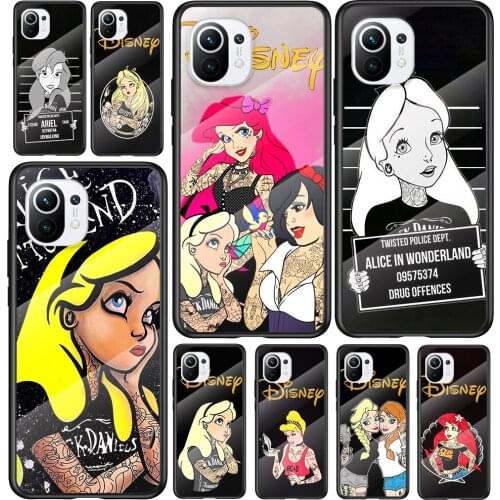 Tempered Glass Cover Punk princess disney For Xiaomi Mi 11 11i 10T 10 CC9E CC9 9T Note 10 Ultra Pro Lite Phone Case