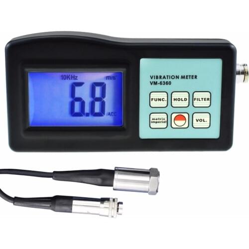 Digital Vibration Meter Vibrometer Gauge Tester 10Hz-10kHz Acceleration Velocity Displacement RPM Frequency Analyzer