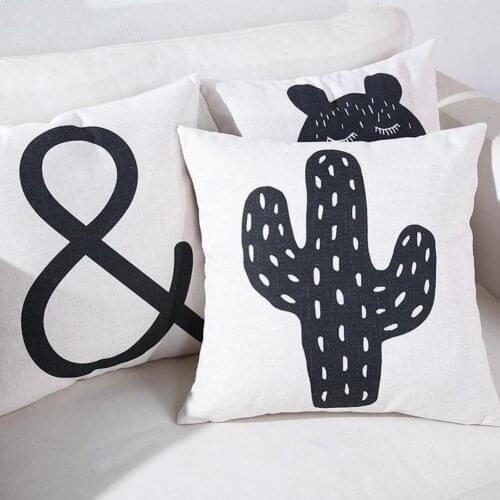 Cartoon Cactus/Bear/Tree Throw Pillow Case Cushion Cover Home Sofa Bed Decor
