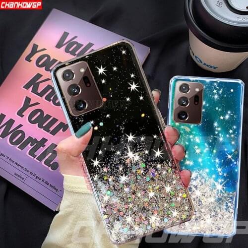 For Samsung Note 20 Ultra Case Glitter Clear Soft TPU Silicone Cover for Samsung Galaxy Note 20 Phone Cases Note20 Bling Coque